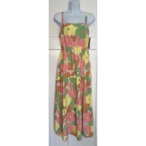 Social Standard by Sanctuary Size SMALL Tiered Floral Maxi Dress Pink NEW